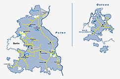 Karte Erdgasnetzgebiet Brandenburg Rügen