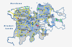 Karte Erdgasnetzgebiet Ems-Weser-Elbe EWE NETZ