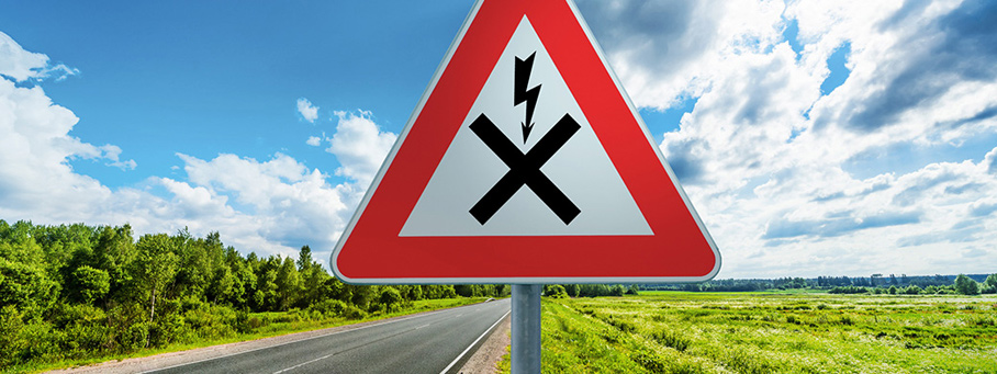 Schild Leitungskreuzung EWE Netz